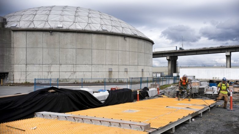 Annacis wastewater treatment facility with AGRU-Ultra Grip concrete protective liners.